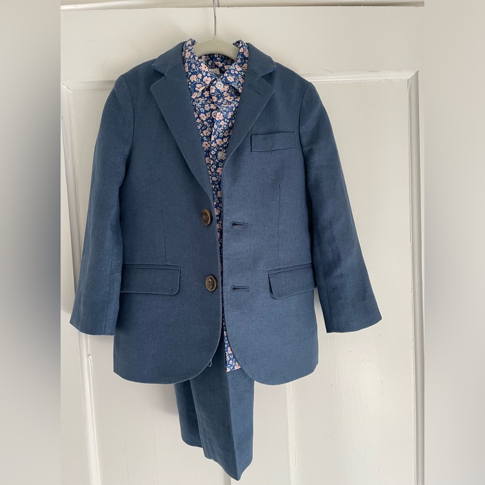 Crewcuts Toddler Boys Ludlow Suit Jacket, Pants and Floral Shirt